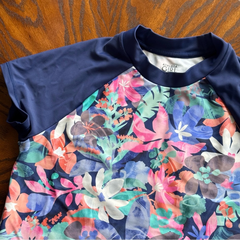 Athleta Blue Rashguard Swim Top - Picture 4 of 13